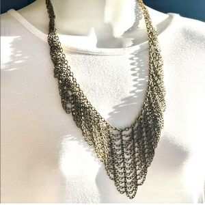 Gold-tone Multi-chain Bib Necklace